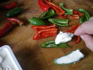 Bacon wrapped, cheese stuffed chillies 007