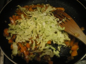noodle prawns, red cabbage, lamb, celeriac 011