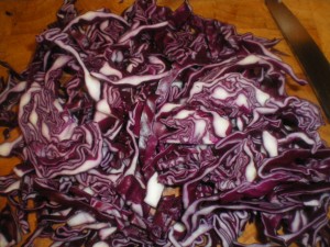 noodle prawns, red cabbage, lamb, celeriac 025